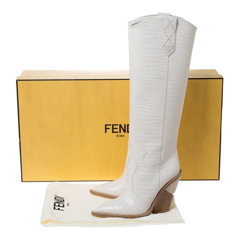 fendi crocodile boots white|fendi clothing for women.